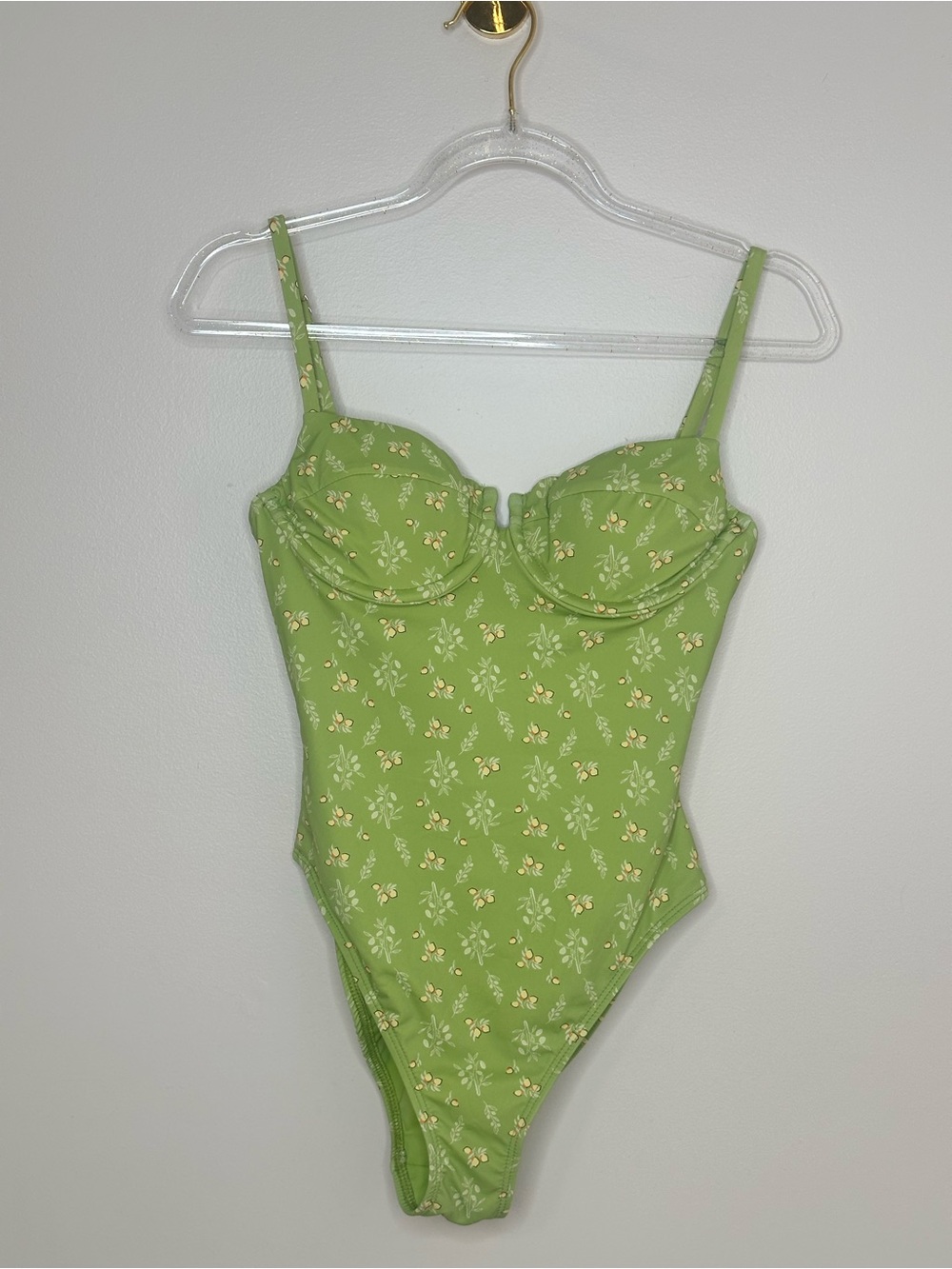 Dippin’ Daisys Green Floral Underwire One Piece Swimsuit XS NWT